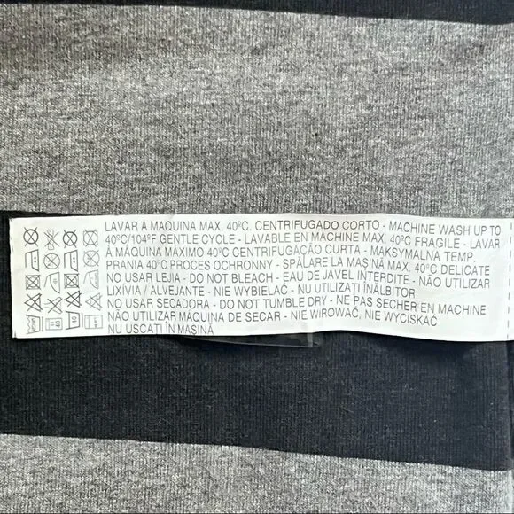 ZARA W&B Collection midi skirt bodycon pencil stretch striped black grey size M - Picture 9 of 12